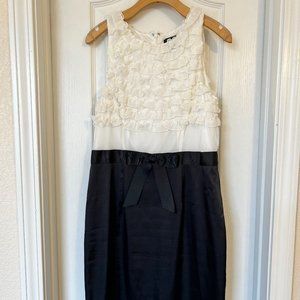 Adrianna Papell Evening Black and White Cocktail Dress (size 8)